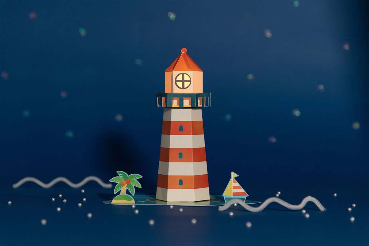 パッケージオブジェ(海を照らす灯台・貯金箱)